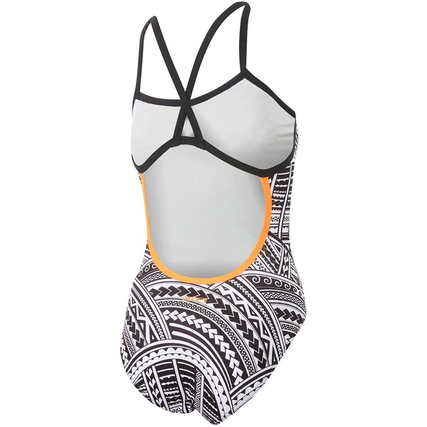 2025 Zone3 Womens Kona Speed Strap Back Swim Costume SW21WCSBKS101 - Black / White